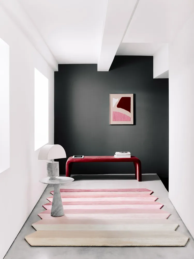 Rugs - CONCERTINA bespoke hand knotted wool and silk rug - DEIRDRE DYSON