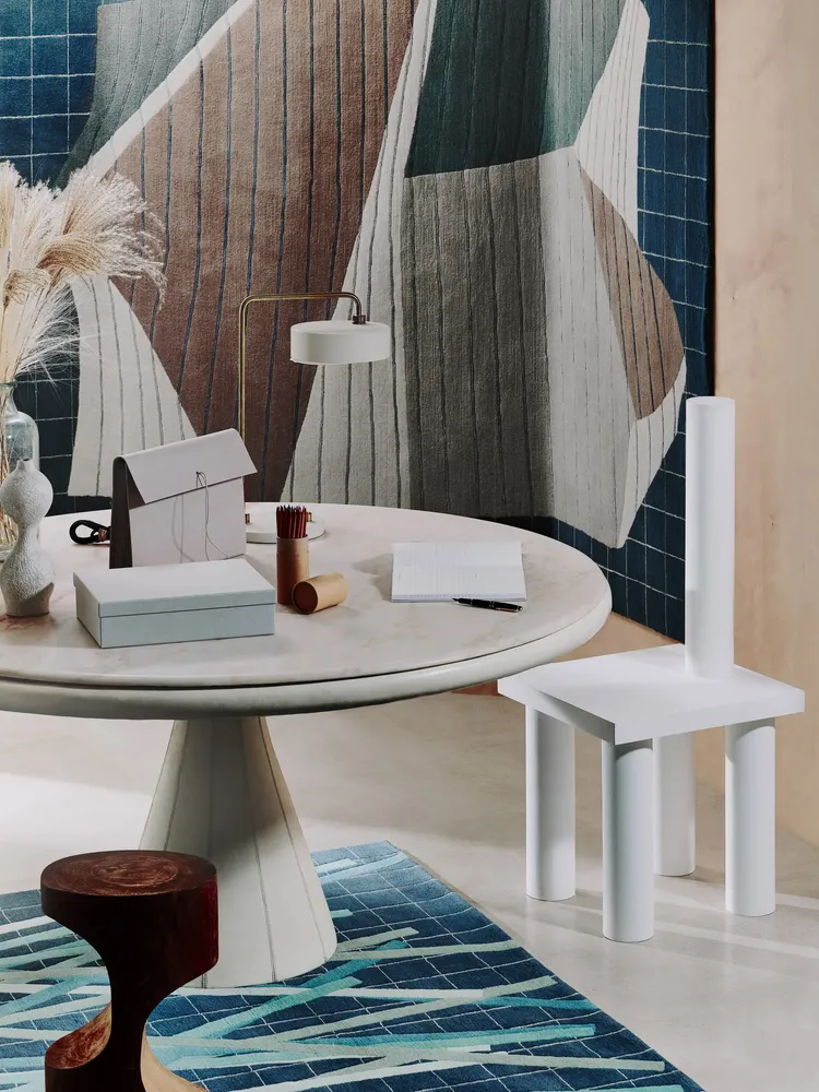 Tapis - TAPIS NOTE PAPER en laine et soie noués à la main - DEIRDRE DYSON