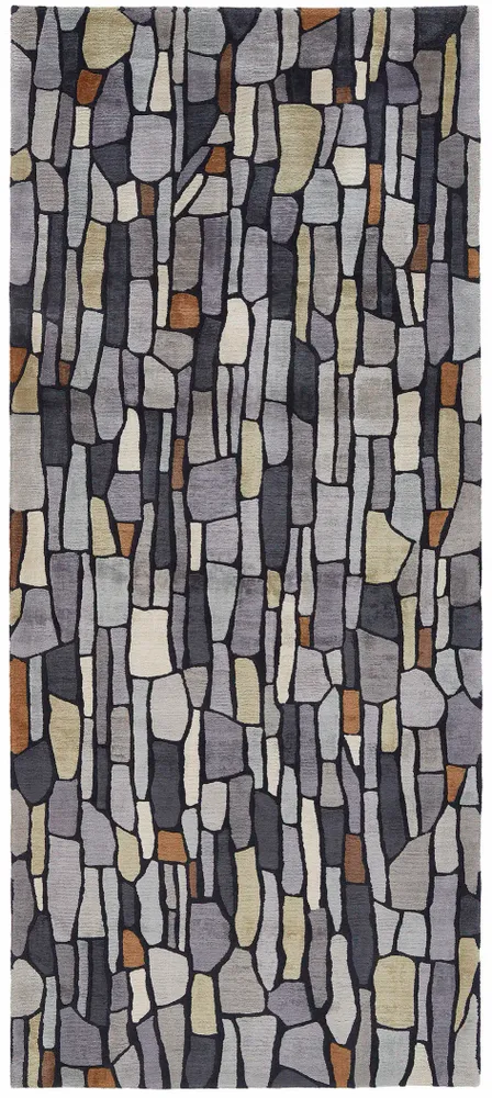 Tapestries - DRY STONE hand knotted wool and silk wall hanging - DEIRDRE DYSON