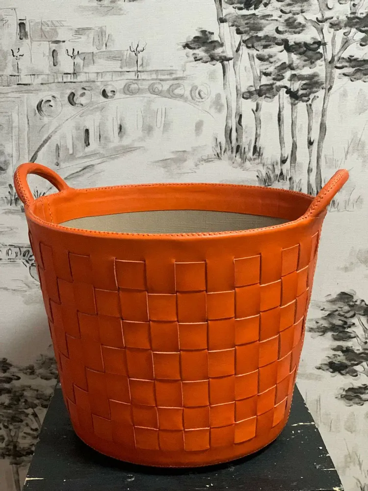 Objets de décoration - Sac en cuir tissé - SOL & LUNA
