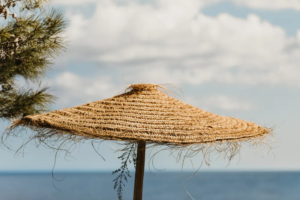 Outdoor decorative accessories - NATURAL FIBER UMBRELLA - COSYDAR-DECO