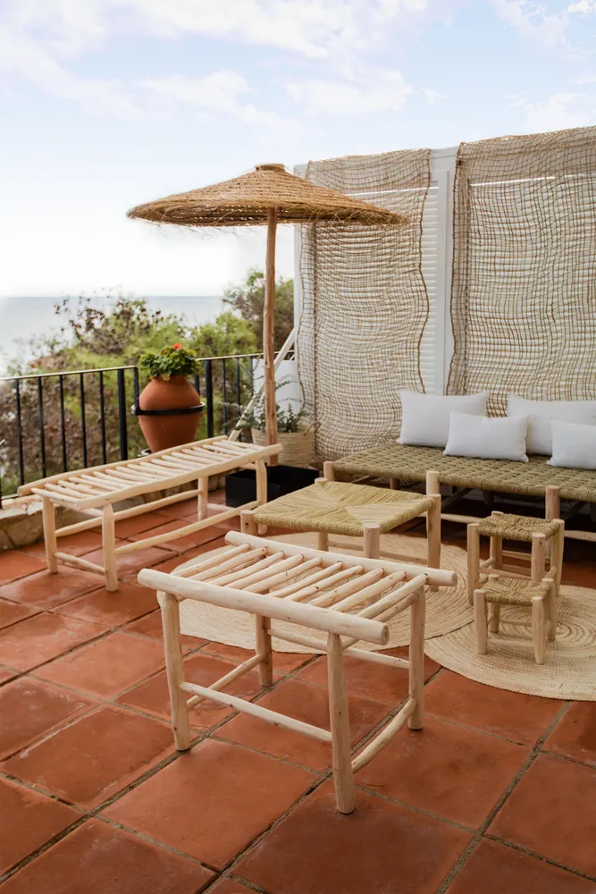 Outdoor decorative accessories - NATURAL FIBER UMBRELLA - COSYDAR-DECO