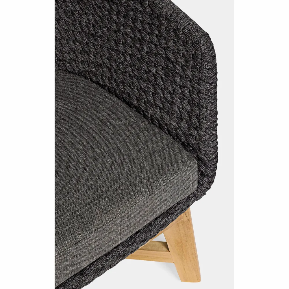 Armchairs - COACHELLA CHARCOAL ARMCHAIR W-CUSH - BIZZOTTO ANDREA