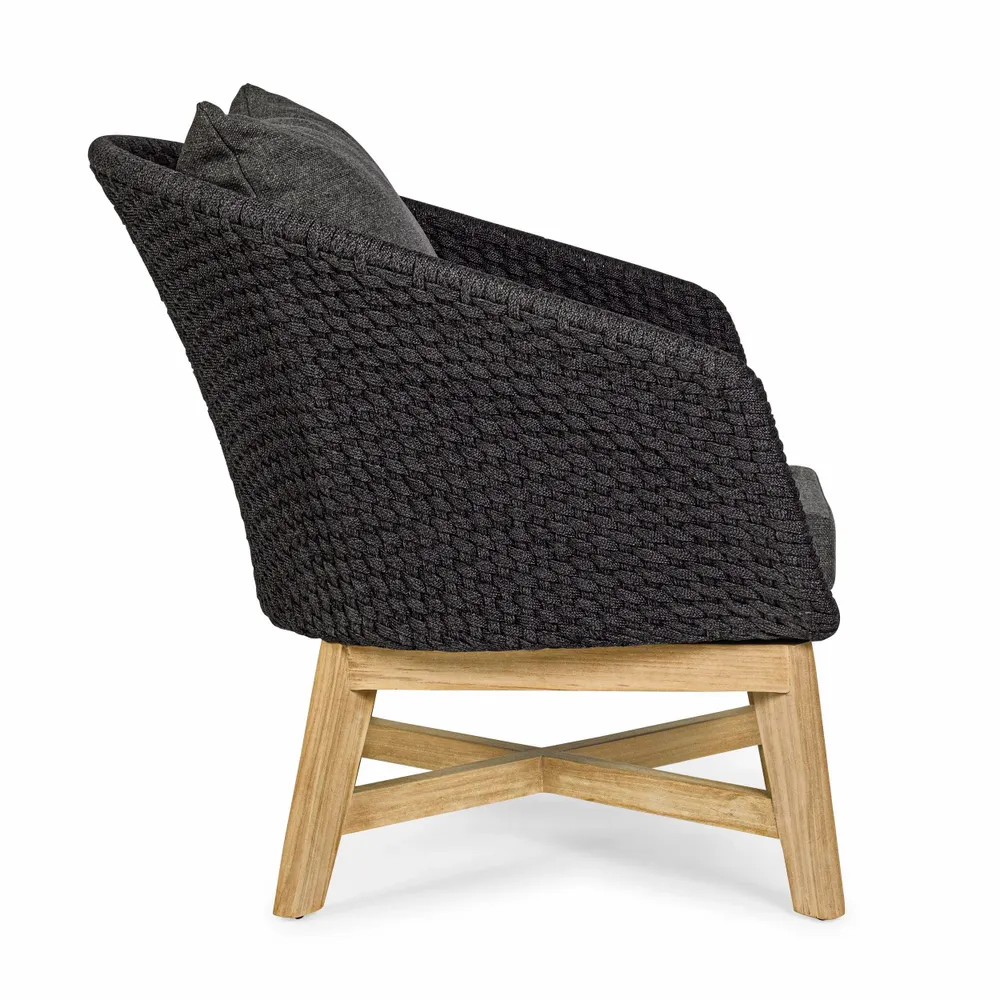 Armchairs - COACHELLA CHARCOAL ARMCHAIR W-CUSH - BIZZOTTO ANDREA