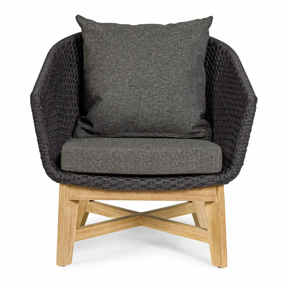 Armchairs - COACHELLA CHARCOAL ARMCHAIR W-CUSH - BIZZOTTO ANDREA