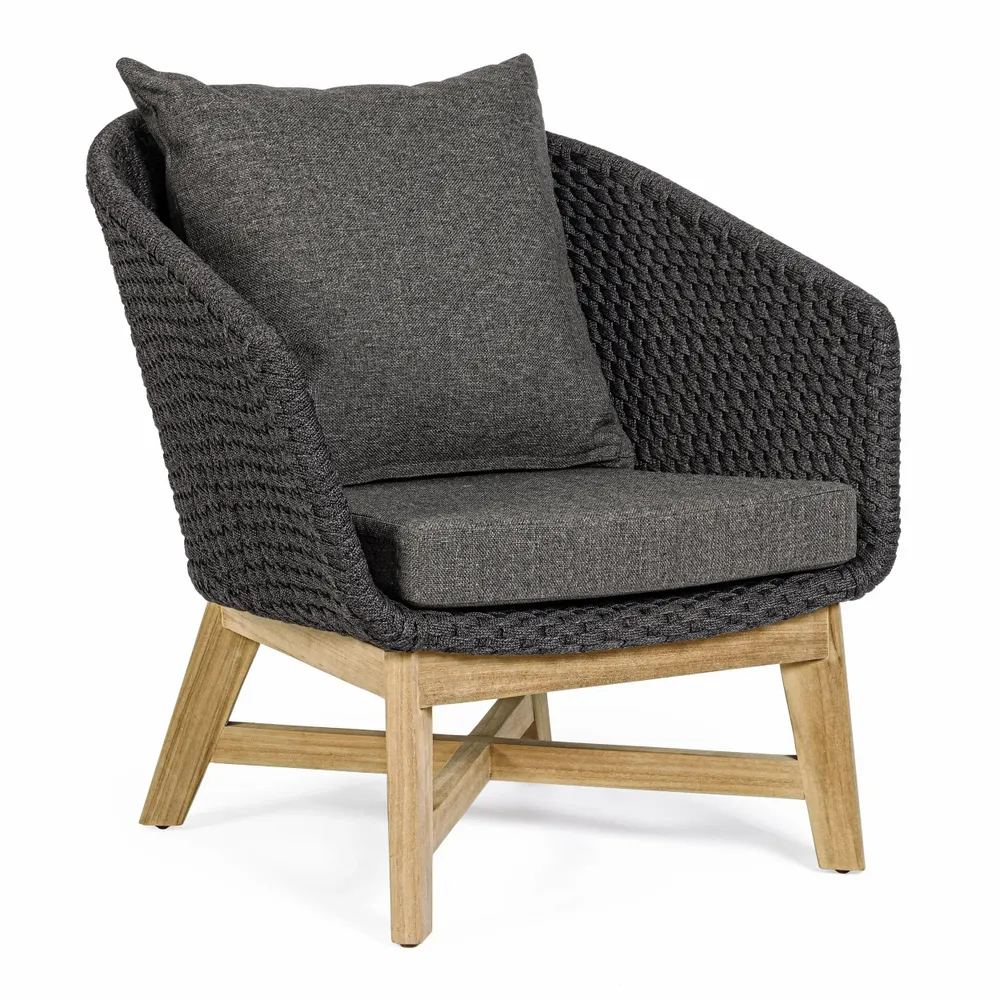 Armchairs - COACHELLA CHARCOAL ARMCHAIR W-CUSH - BIZZOTTO ANDREA