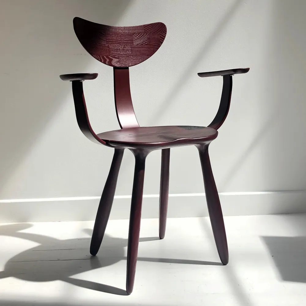 Armchairs - Daiku armchair in stained ash wood by Victoria Magniant - VICTORIA MAGNIANT POUR GALERIE V
