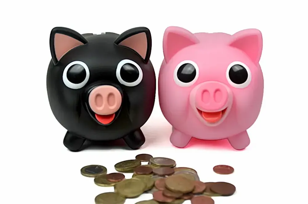 Cadeaux - Tirelire cochon noir et rose - Jiggy Bank / SANKYO TOYS - ABINGPLUS