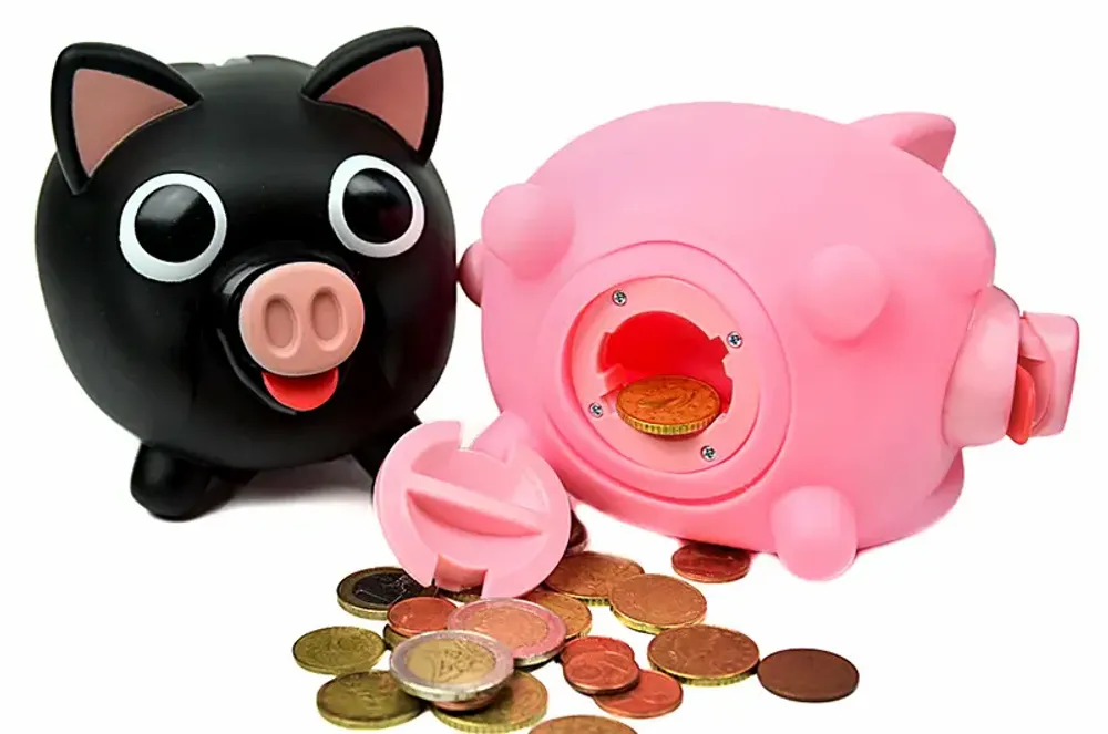 Cadeaux - Tirelire cochon noir et rose - Jiggy Bank / SANKYO TOYS - ABINGPLUS