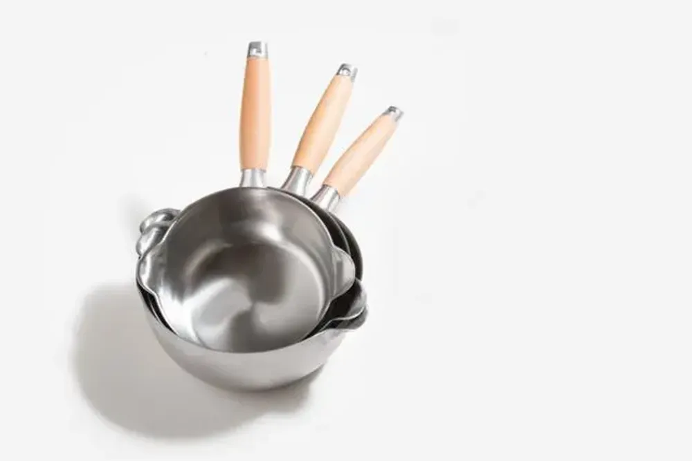 Saucepans  - 16, 18 and 20 cm stainless steel saucepan with two spouts - Aikata/YOSHIKAWA collection - ABINGPLUS