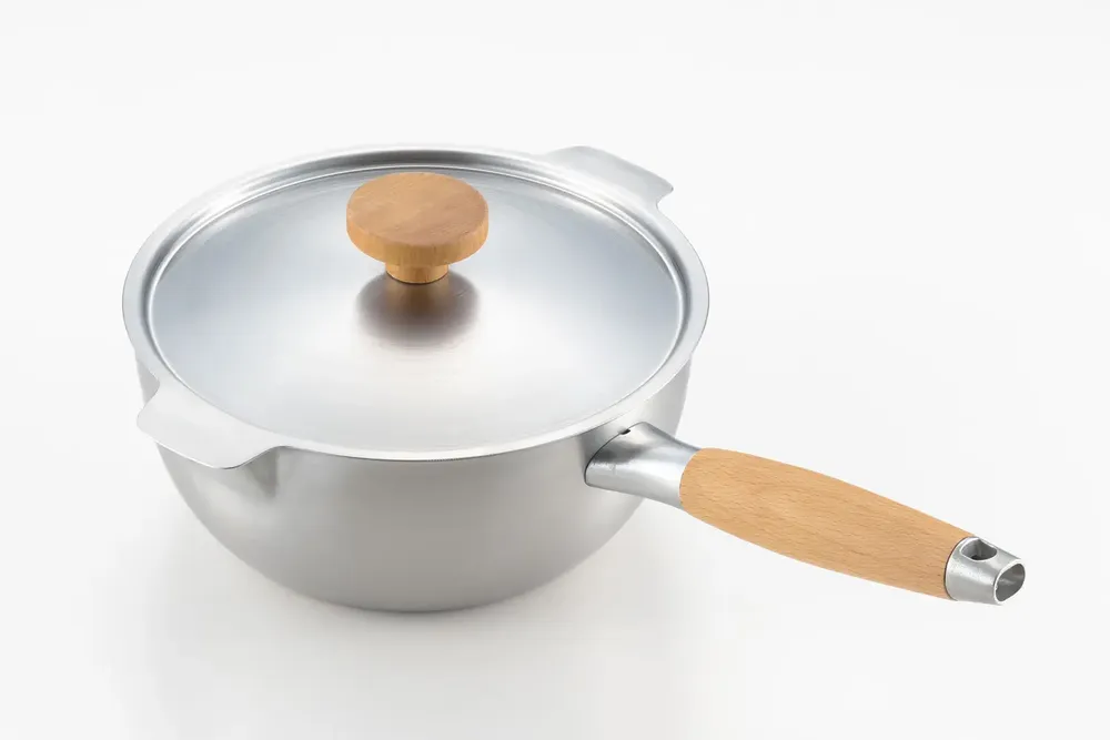 Saucepans  - 16, 18 and 20 cm stainless steel saucepan with two spouts - Aikata/YOSHIKAWA collection - ABINGPLUS