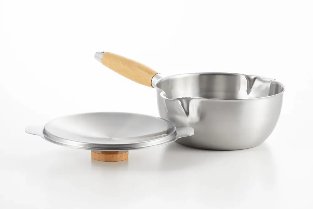 Saucepans  - 16, 18 and 20 cm stainless steel saucepan with two spouts - Aikata/YOSHIKAWA collection - ABINGPLUS
