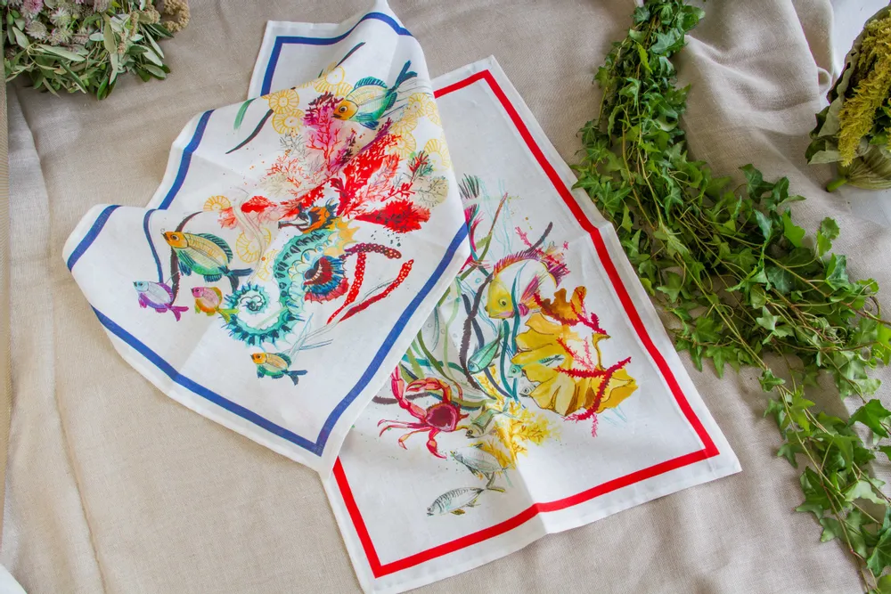 Linge d'office - TORCHONS DE CUISINE FIORI PESCI VERDURA - NENCIONI CASA  -  TELENE