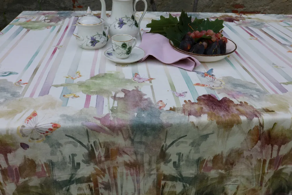 Table linen - FARFALLE TABLECLOTH 100% LINEN - NENCIONI CASA  -  TELENE