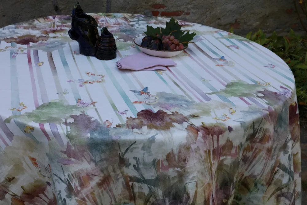 Table linen - FARFALLE TABLECLOTH 100% LINEN - NENCIONI CASA  -  TELENE