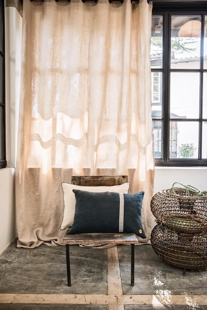 Objets de décoration - Rideaux en chanvre - COULEUR CHANVRE