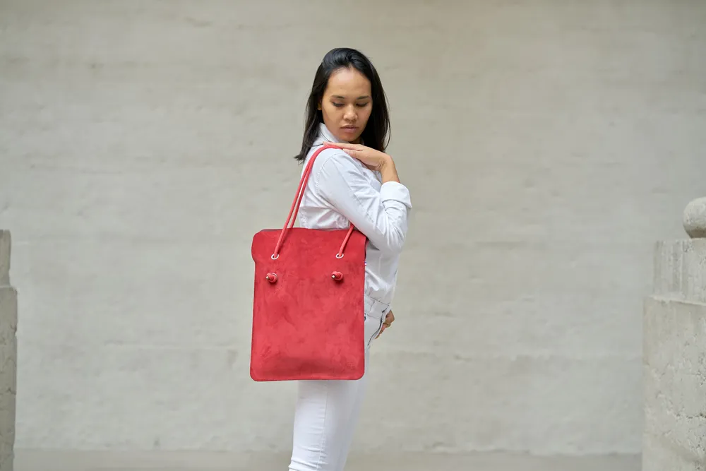 Bags and totes - DIVINE SUEDE LEATHER BAG - Made in France - AMWA AND CO
