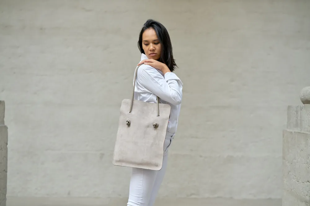 Bags and totes - DIVINE SUEDE LEATHER BAG - Made in France - AMWA AND CO