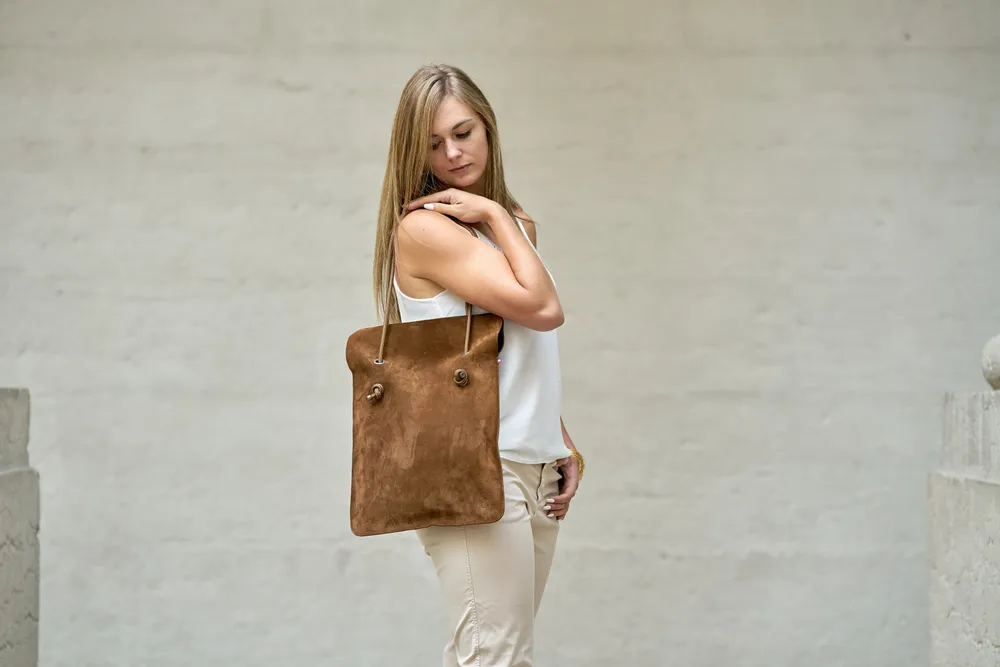 Bags and totes - DIVINE SUEDE LEATHER BAG - Made in France - AMWA AND CO