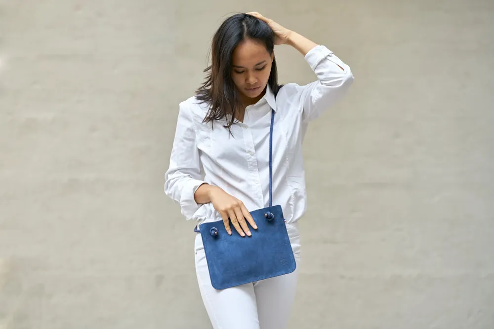 Clutches - ANNA SUEDE LEATHER BAG - AMWA AND CO