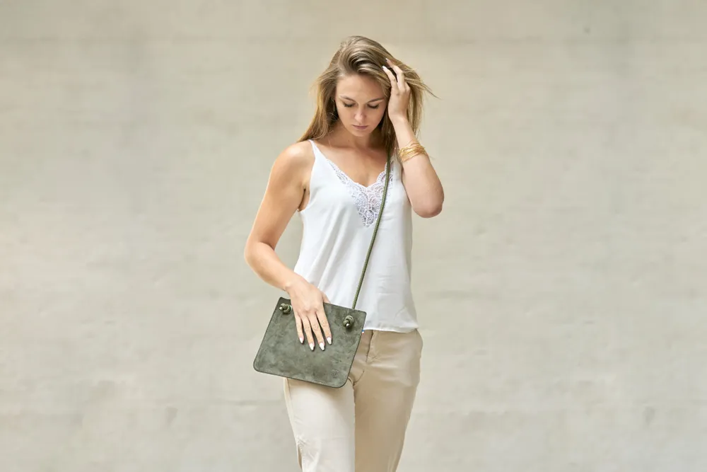 Clutches - ANNA SUEDE LEATHER BAG - AMWA AND CO