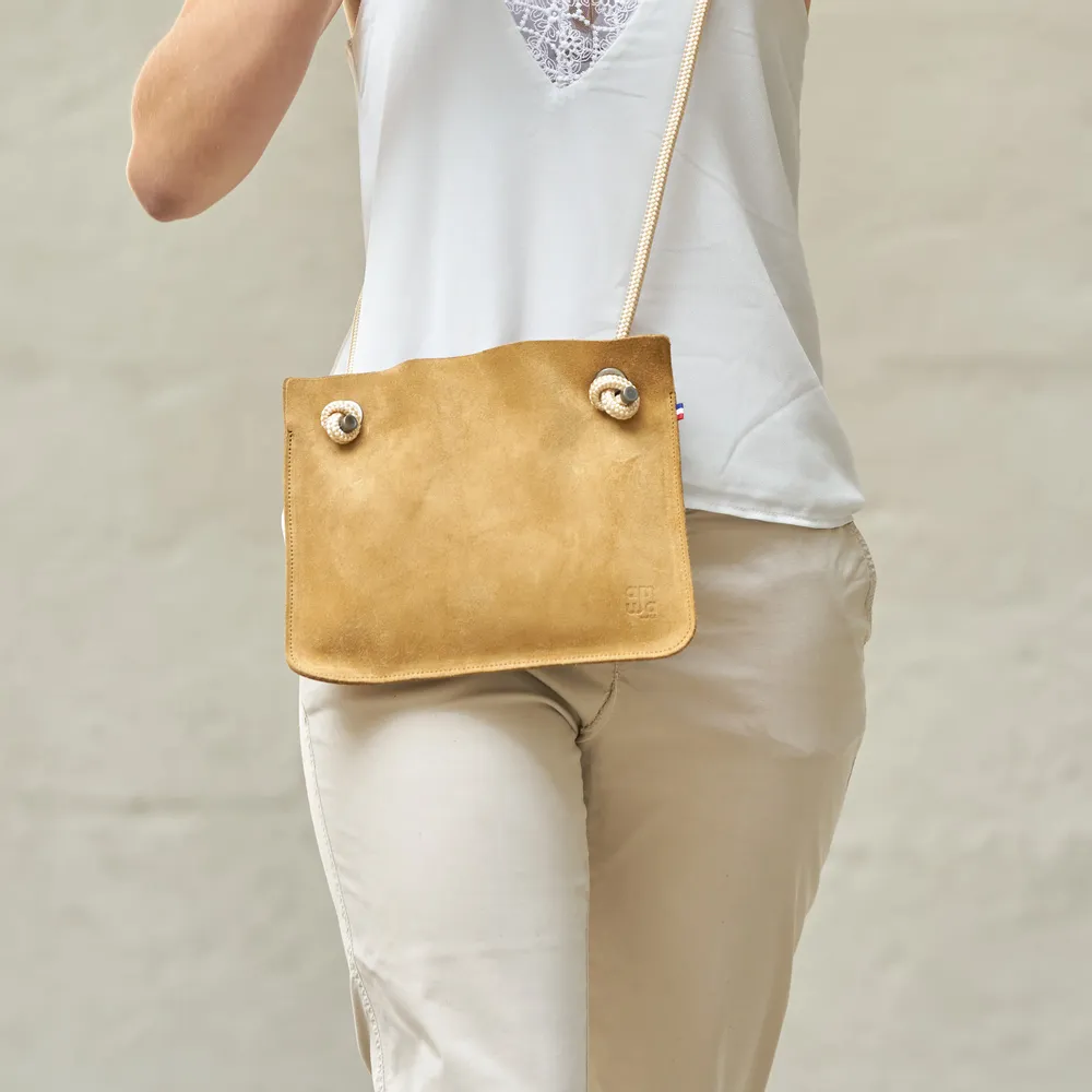 Clutches - ANNA SUEDE LEATHER BAG - AMWA AND CO