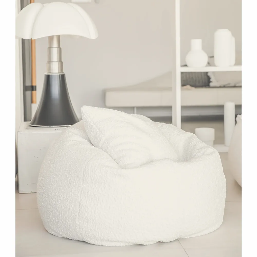 Fabric cushions - Bouclette Fabric Stool/Ottoman - MX HOME