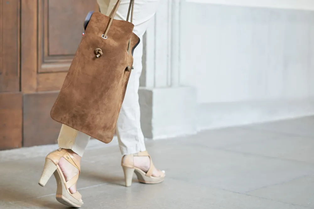 Bags and totes - DIVINE SUEDE LEATHER BAG - Made in France - AMWA AND CO
