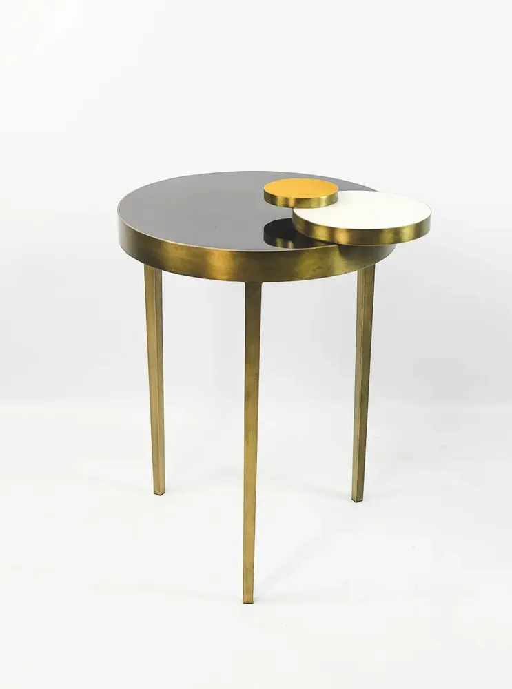 Other tables - TABLE WITH INTERLOCKING CIRCULAR - GINGER BROWN