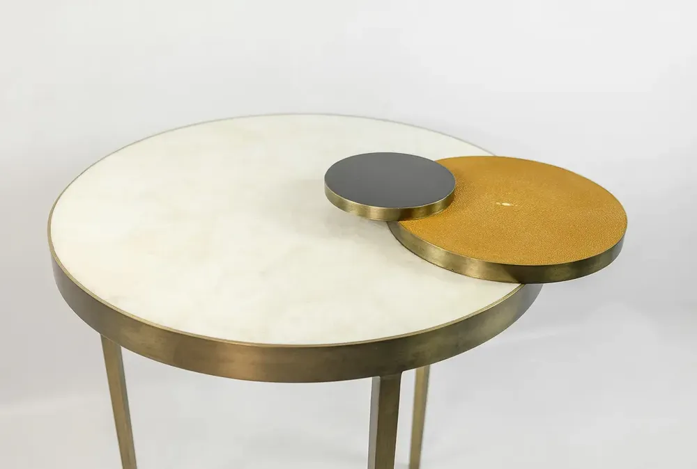 Other tables - TABLE WITH INTERLOCKING CIRCULAR - GINGER BROWN