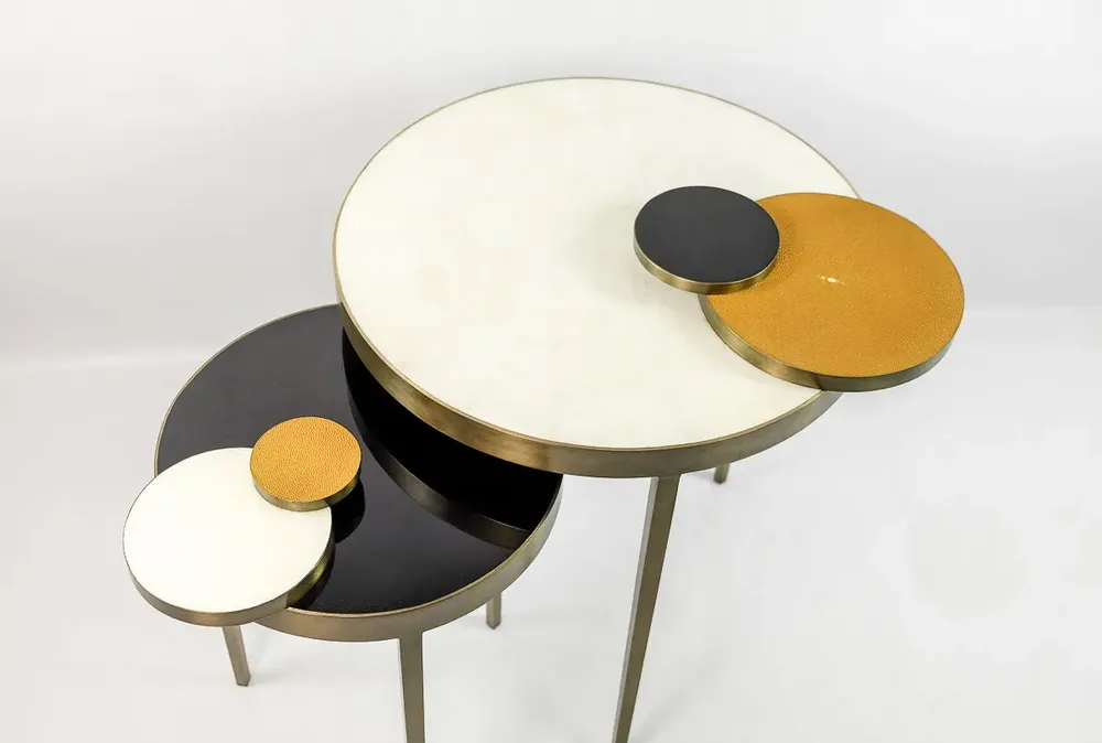 Other tables - TABLE WITH INTERLOCKING CIRCULAR - GINGER BROWN
