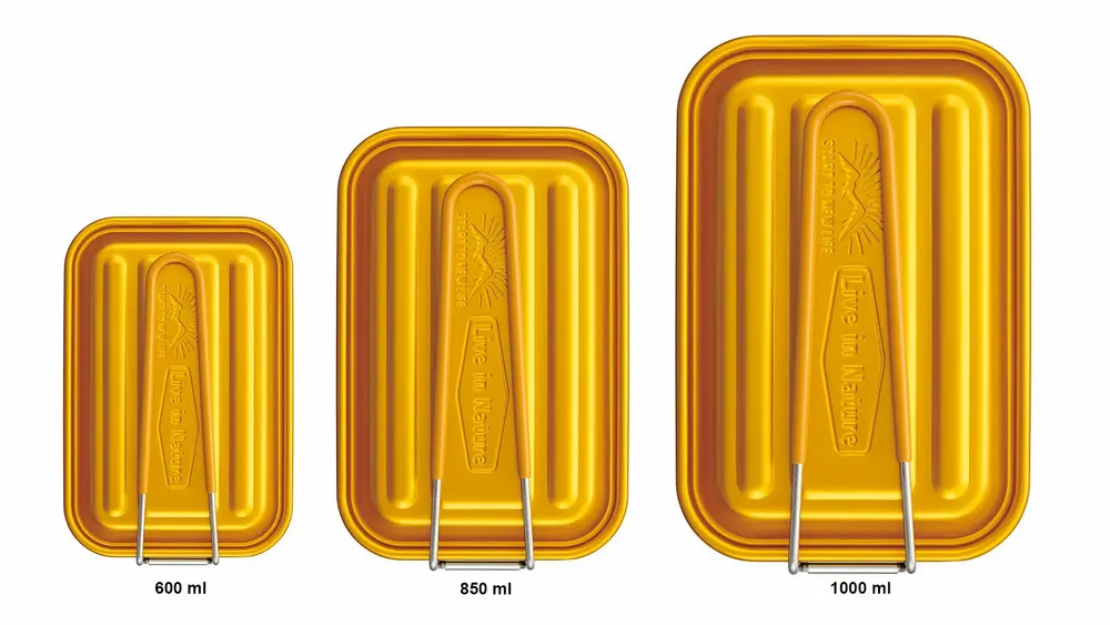 Barbecues - Gamelle camping de couleur, rectangulaire aluminium 600, 850 et 1000 ml - collection Mess Tin Barbecue / SKATER - ABINGPLUS