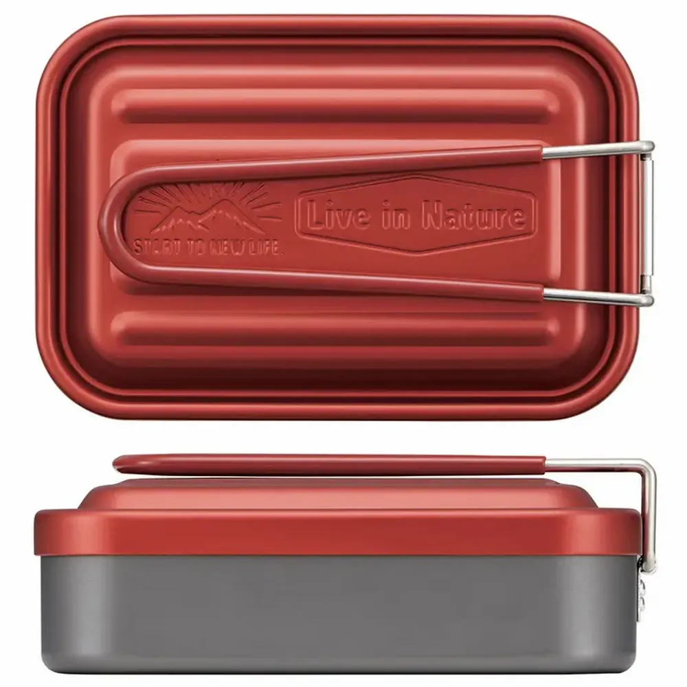 Barbecues - Gamelle camping de couleur, rectangulaire aluminium 600, 850 et 1000 ml - collection Mess Tin Barbecue / SKATER - ABINGPLUS