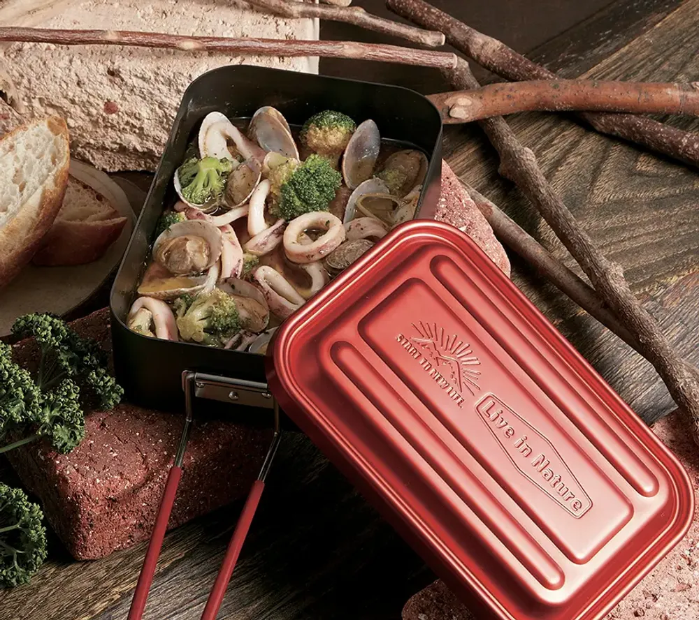 Barbecues - Gamelle camping de couleur, rectangulaire aluminium 600, 850 et 1000 ml - collection Mess Tin Barbecue / SKATER - ABINGPLUS