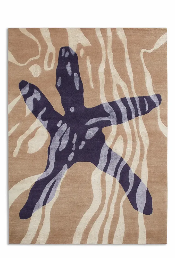 Tapis contemporains - Tapis noué main en laine et soie STARFISH - DEIRDRE DYSON