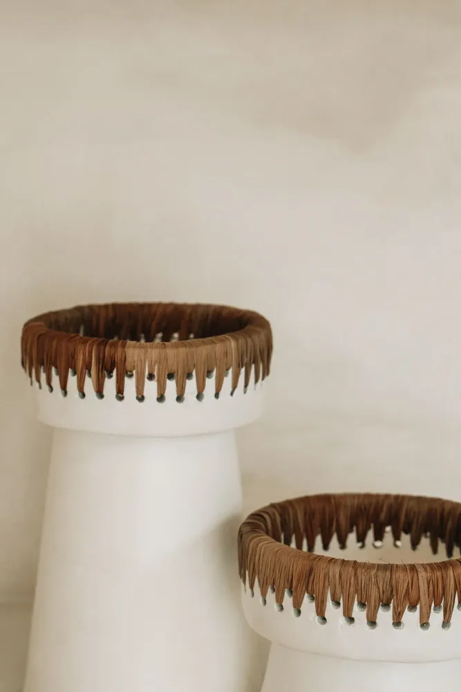 Bougeoirs et photophores  - La Jolie Bougeoir Blanc Naturel - BAZAR BIZAR LIVING