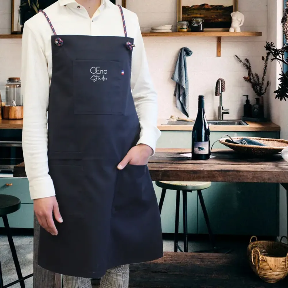 Aprons - Japanese style apron - Made in Burgundy - AMWA AND CO