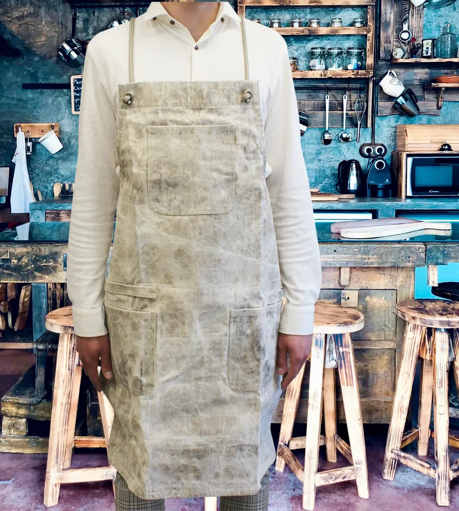 Aprons - Japanese style apron - Made in Burgundy - AMWA AND CO