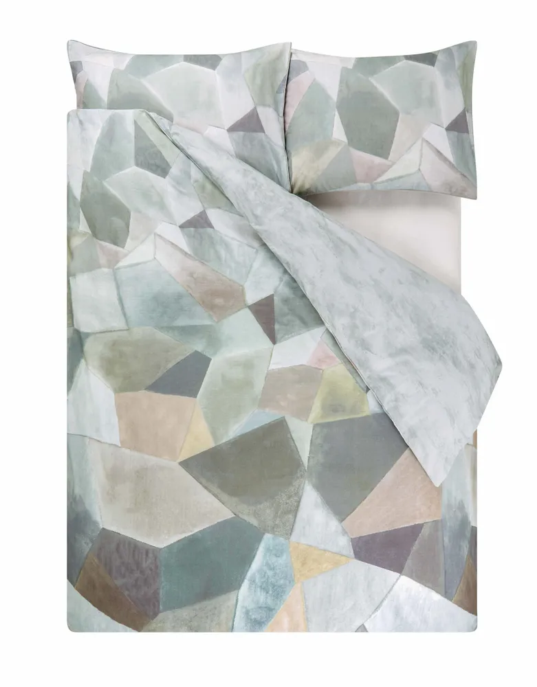 Bed linens - Geo Moderne Pewter - Cotton Percale Bedding Set - DESIGNERS GUILD