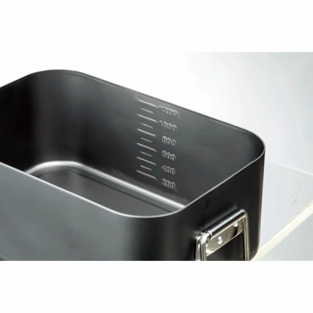 Barbecues - Gamelle camping gris rectangulaire aluminium 1300 ml  + accessoires - collection Mess Tin Set Barbecue / SKATER - ABINGPLUS