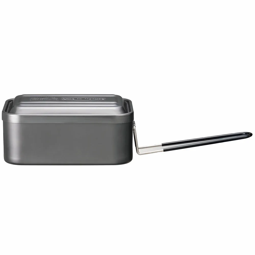 Barbecues - Gamelle camping gris rectangulaire aluminium 1300 ml  + accessoires - collection Mess Tin Set Barbecue / SKATER - ABINGPLUS