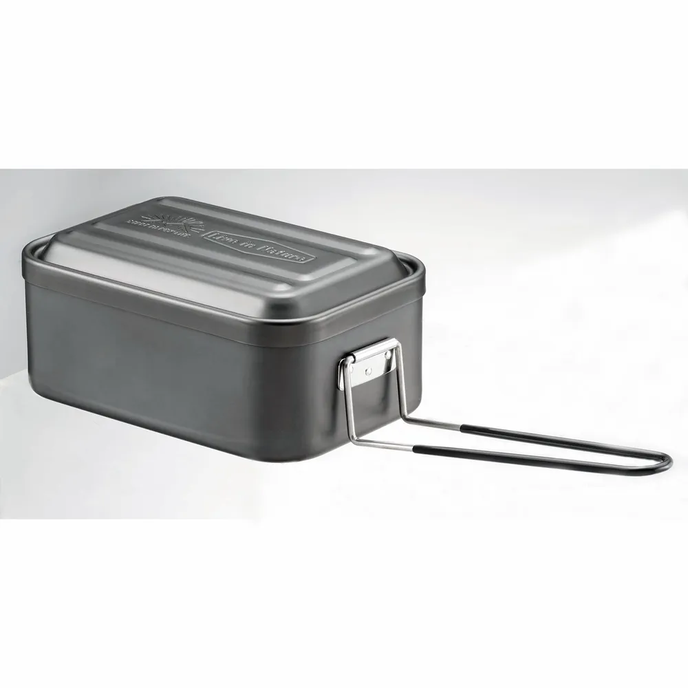 Barbecues - Gamelle camping gris rectangulaire aluminium 1300 ml  + accessoires - collection Mess Tin Set Barbecue / SKATER - ABINGPLUS
