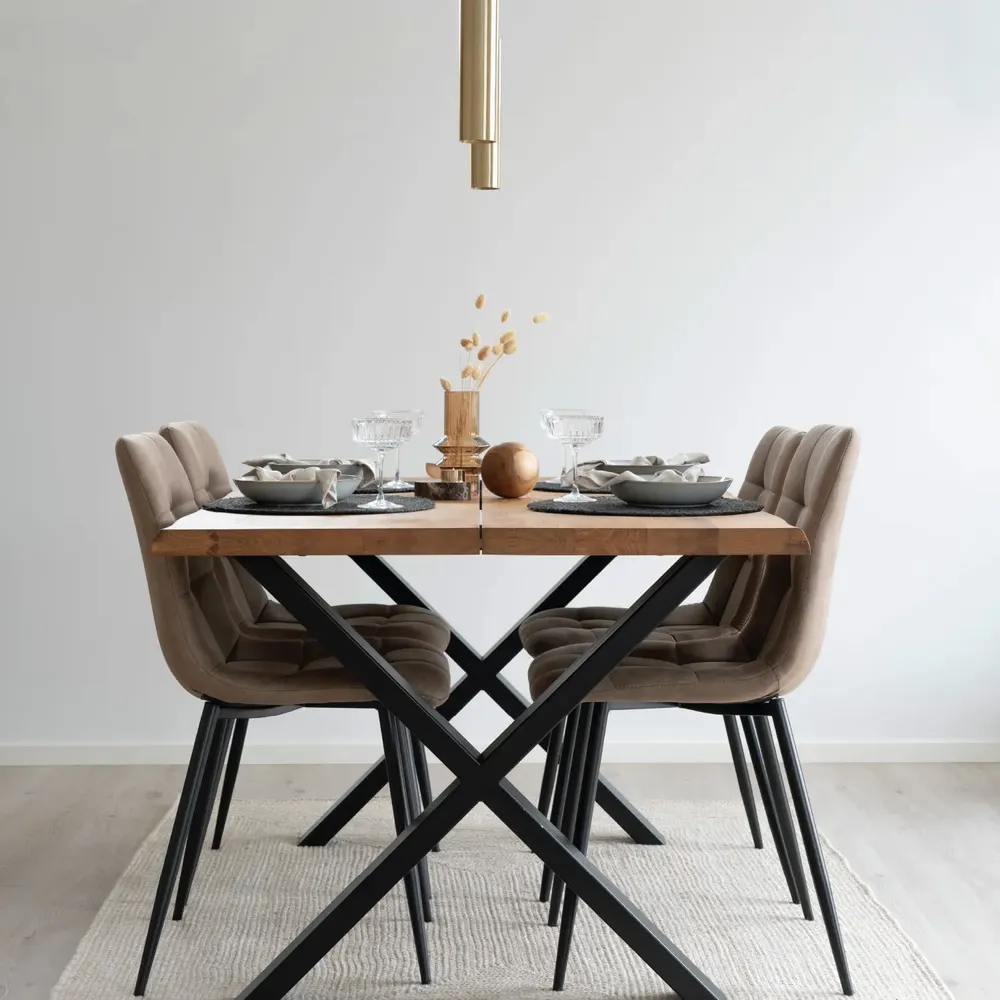 Chaises - Chaise de salle à manger Middelfart microfibre gris foncé - HOUSE NORDIC APS