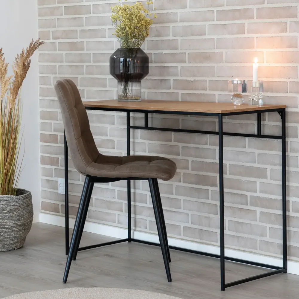 Chaises - Chaise de salle à manger Middelfart microfibre gris foncé - HOUSE NORDIC APS