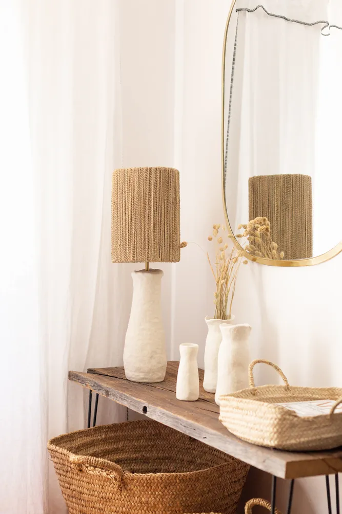 Table lamps - Handcrafted ceramic and palm fiber table lamps – COSYDAR-DECO - COSYDAR-DECO