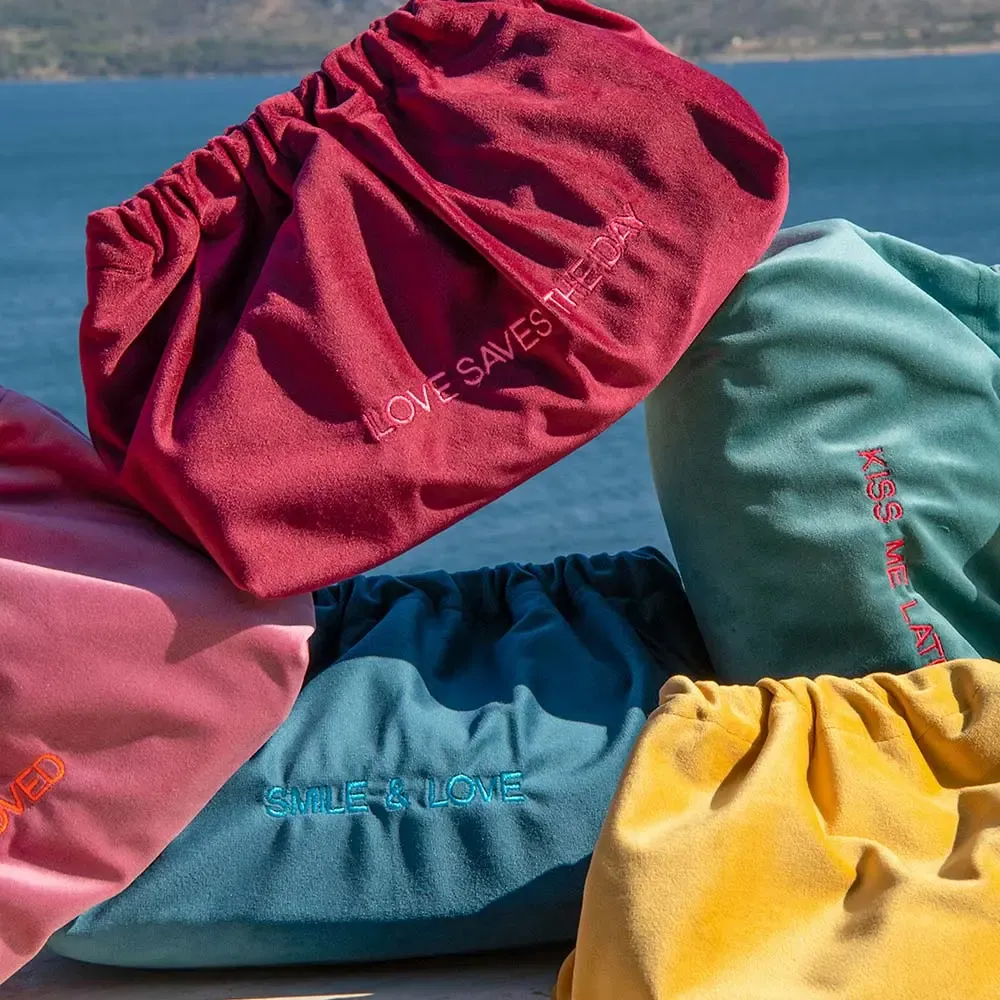 Clutches - VELVET CLUTCH BAG - SORBET ISLAND