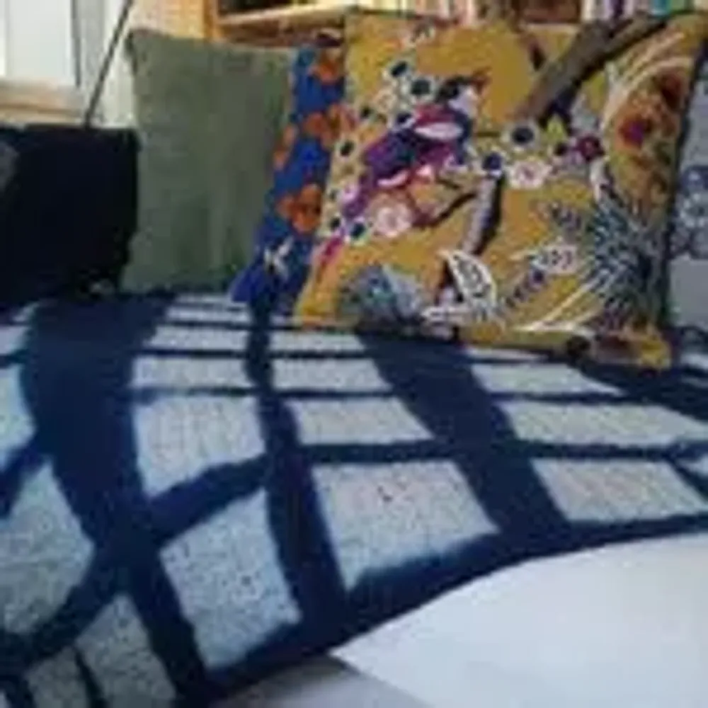 Foulards et écharpes - PLAID ou CHALE INDIGO - CURIOSITY LAB