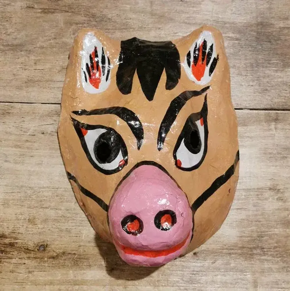 Décor de fête pour enfant - MASQUE MUKHAUTA EN PAPIER MÂCHÉ - CURIOSITY LAB