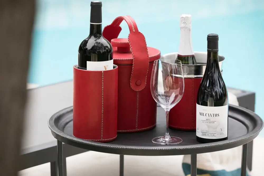 Platter and bowls - Ice bucket in leather - SOL & LUNA