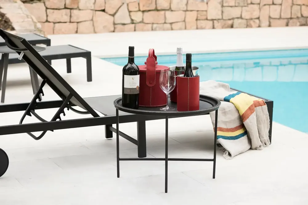 Platter and bowls - Ice bucket in leather - SOL & LUNA